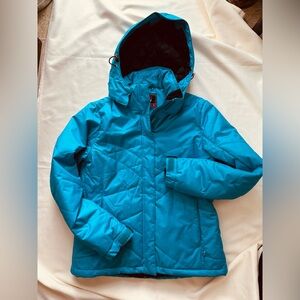 Karbon Women's Teal Ski Snowboard hooded Jacket  “Extreme 3 “Turquoise blue